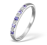 Tanzanite And Diamond 18k White Gold Ring