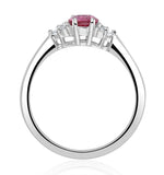 18k White Gold 0.85ct Pink Sapphire And 0.12ct Diamond Ring
