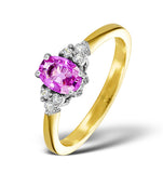 18k Gold 0.85ct Pink Sapphire And 0.12ct Diamond Ring