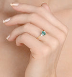Emerald 0.75ct And Diamond 18k Gold Ring