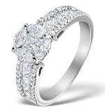 Engagement Ring Galileo 1.50ct Look Si Diamonds  18k White Gold N4489