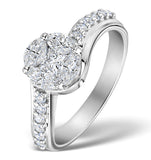 Engagement Ring Galileo 2.00ct Look Diamonds 18k White Gold N4480