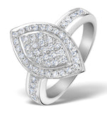 Oval Shaped Diamond 0.50ct And 18k White Gold Pave Ring