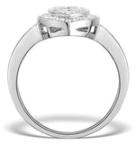 Oval Shaped Diamond 0.50ct And Platinum Pave Ring