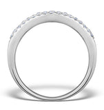 3 Row Diamond 1.00ct And Platinum Half Eternity Ring