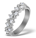 Diamond 0.50ct And Platinum Half Eternity Ring - S3471