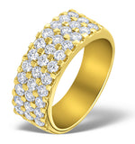 3 Row Diamond 1.50ct And 18k Gold Half Eternity Ring - N4490