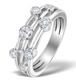 Rain Drops Diamond 0.50ct And Platinum Rubover Ring