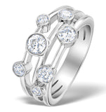 Rain Drops Diamond 1.00ct And 18k White Gold Rubover Ring