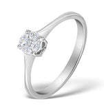 Galileo 0.50ct Look Diamond 0.17ct And 18k White Gold Ring