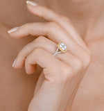 Halo Engagement Ring Angelina 1.50ct Yellow Diamonds 18k White Gold