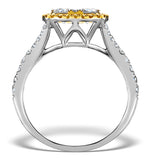 Halo Engagement Ring Angelina 1.50ct Yellow Diamonds 18k White Gold
