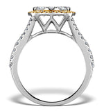 Halo Engagement Ring Alessia 1.50ct Yellow Diamond In 18k White Gold