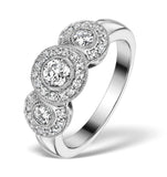 Halo Pave Ring - Celeste - 0.92ct Of H/si Diamonds In 18k White Gold