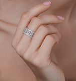Wide Diamond Ring - Soleil - 1.27ct In 18k White Gold - N4527