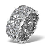Wide Diamond Eternity Ring - Artdeco - 1.02ct In 18k White Gold
