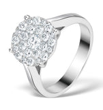 Diamond Galileo Ring 1ct Set In 18k White Gold - N4532y
