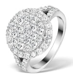 Diamond Galileo Ring 2.10ct Set In 18k White Gold - N4533y