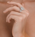 Diamond Galileo Ring 2.10ct Set In 18k White Gold - N4533y