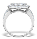 Diamond Galileo Ring 2.10ct Set In 18k White Gold - N4533y