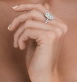 Diamond Galileo 2.00ct Oval Side Stone Ring 18k White Gold - N4534y
