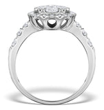 Diamond Galileo 2.00ct Oval Side Stone Ring 18k White Gold - N4534y