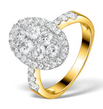Diamond Galileo 2.03ct Oval Side Stone Ring In 18k Gold - N4534