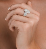 Diamond Galileo 1.50ct Oval Side Stone Ring In 18k White Gold - N4535y