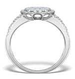 Diamond Galileo 1.50ct Oval Side Stone Ring In 18k White Gold - N4535y