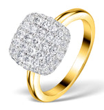 Diamond Pave Cushion Ring 1.25ct H/si In 18k Gold Ring - N4537