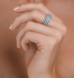 Sapphire 1.36ct  And Diamond Lattice Ring In 18k White Gold - N4539y