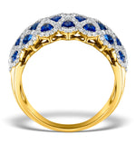 Sapphire 1.36ct  And Diamond Lattice Ring In 18k Gold - N4539