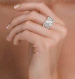 Lattice Diamond Ring 1.75ct H/si In 18k White Gold - N4531y