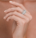 Diamond Art Deco 18k White Gold Ring 1.25ct H/si - N4544y