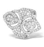 Vintage Diamond Ring 1.75ct H/si In 18k White Gold - N4547