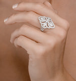 Vintage Diamond Ring 1.75ct H/si In 18k White Gold - N4547