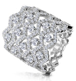 Diamond Lattice Ring 2.35ct H/si Quality Set In 18k White Gold
