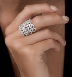 Diamond Lattice Ring 2.35ct H/si Quality Set In 18k White Gold