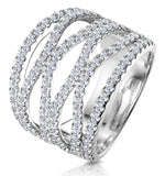 Diamond Tiara Band Ring 2.00ct H/si Set In 18k White Gold