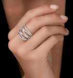 Diamond Tiara Band Ring 2.00ct H/si Set In 18k White Gold