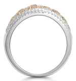Diamond Trellis Ring 0.75ct Pave Set In 18k Two Tone Gold