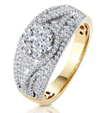 Amaranta Diamond Ring 1ct H/si Set With Raised Cluster In 18k Gold