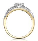 Amaranta Diamond Ring 1ct H/si Set With Raised Cluster In 18k Gold