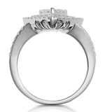 Calice Diamond Pave Pear Shape Halo Ring 1.30ct In 18k White Gold