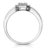 0.50ct Halo Baguette Diamond Ring Asteria Collection In 18k White Gold