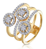 0.55ct Asteria Collection Wide Diamond Halo Ring In 18k Gold