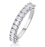 1.35ct Asteria Baguette Eternity Diamond Ring In 18k White Gold