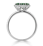 Emerald 1.06ct And Diamond 18k White Gold Alegria Ring