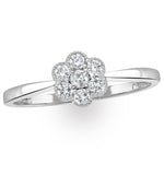 Lab Diamond Flower Ring 0.25ct H/si In 9k White Gold