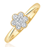 Lab Diamond Flower Ring 0.25ct H/si In 9k Gold